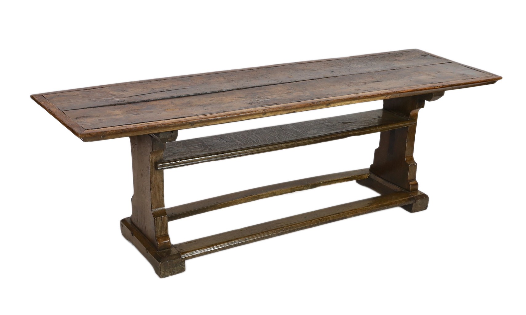SOLD A narrow oak refectory table, part 17th century